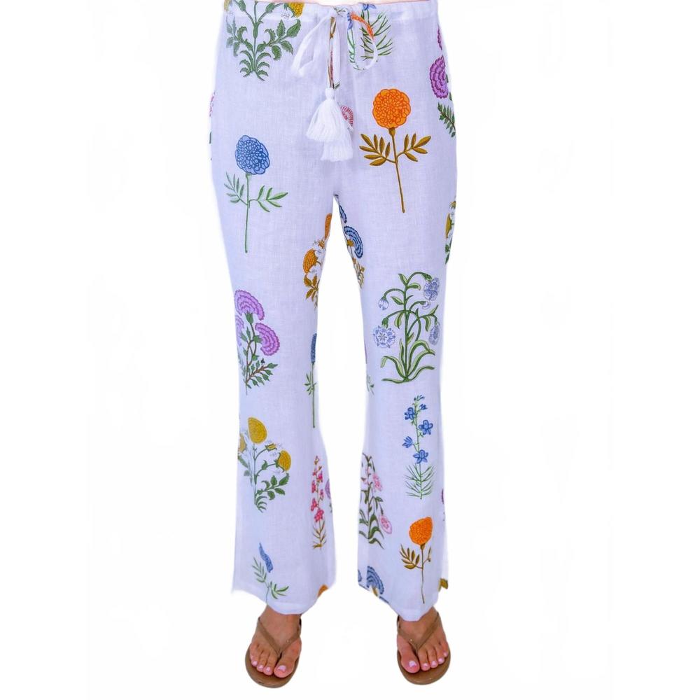 NEW ERICA WILSON flared beach pants in bartletts floral multi